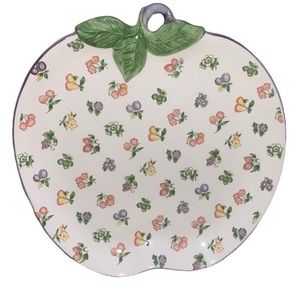 12x12" Vintage Japan Fruity Tominaga Peach shaped platter